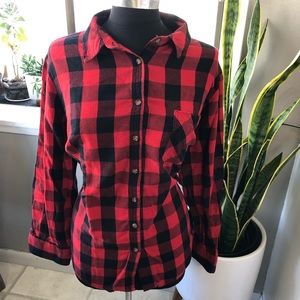 Ava & Viv - Red & Black Buffalo Plaid Flannel: 2X